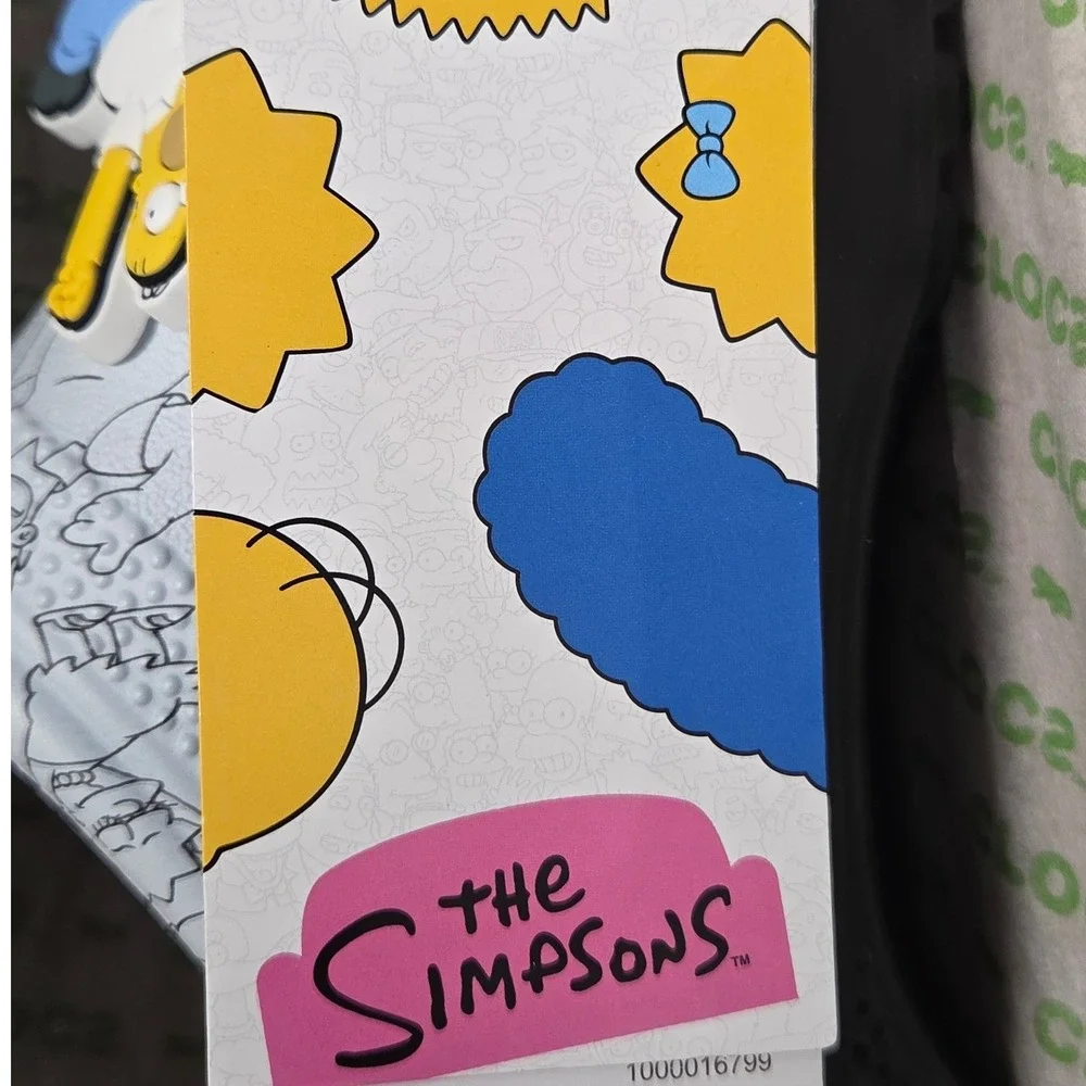 Crocs The Simpsons Classic Clogs Men 8 Women 10 White Jibbitz Charms Slip On NEW